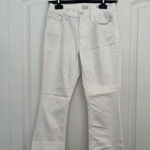 White Kick-Flare Ankle Jeans